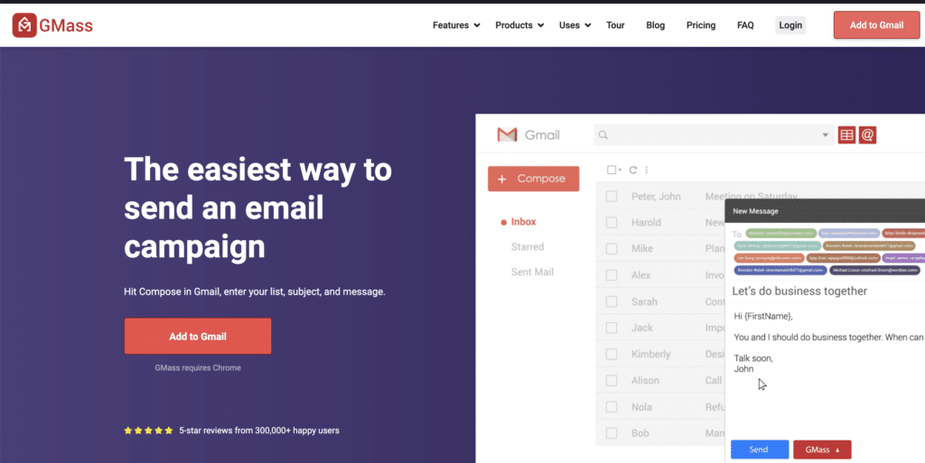 gmass email outreach tool integrated with gmail