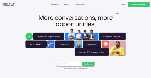lagrowthmachine linkedin marketing tool