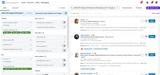 sales navigatir leads