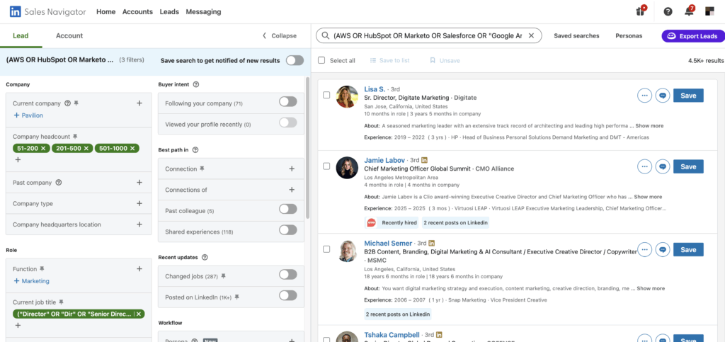 sales navigatir leads