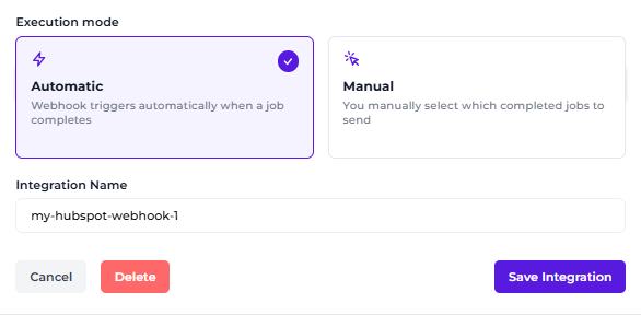 Choose the execution mode