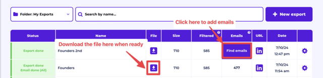find candidates email from sales naviagtor