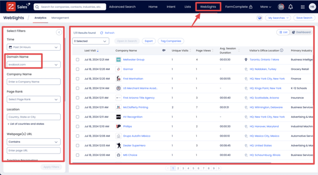 zoominfo websights 