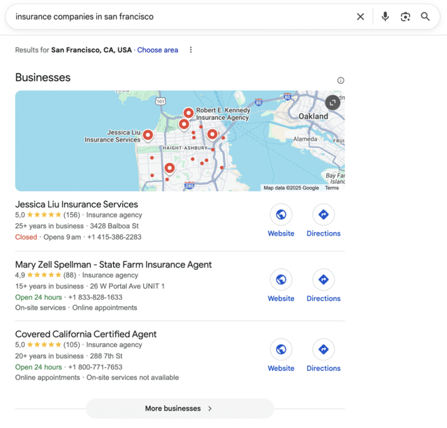 Google Business Profile insurance