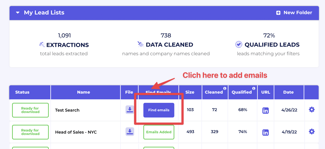 how to get emails from linkedin sales navigator