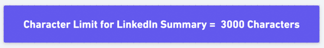 linkedin summary sectioin character limit is 3000 characters