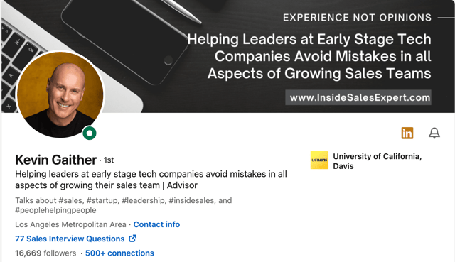 Linkedin headline example helping X do Y to achieve Z