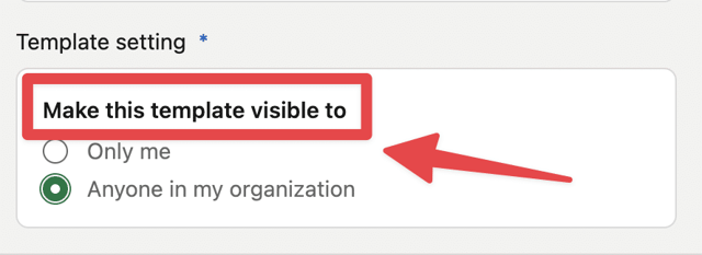 make linkedin recruiter message template visible only to you
