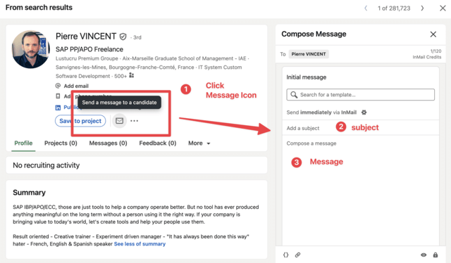 send inmail linkedin recruiter