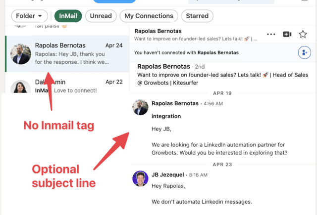 free linkedin inmail inbox