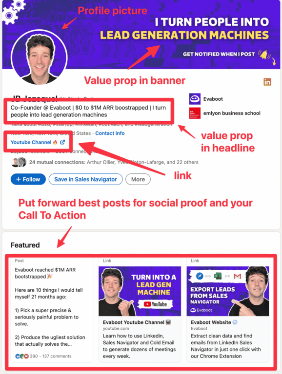 LinkedIn profile optimization example