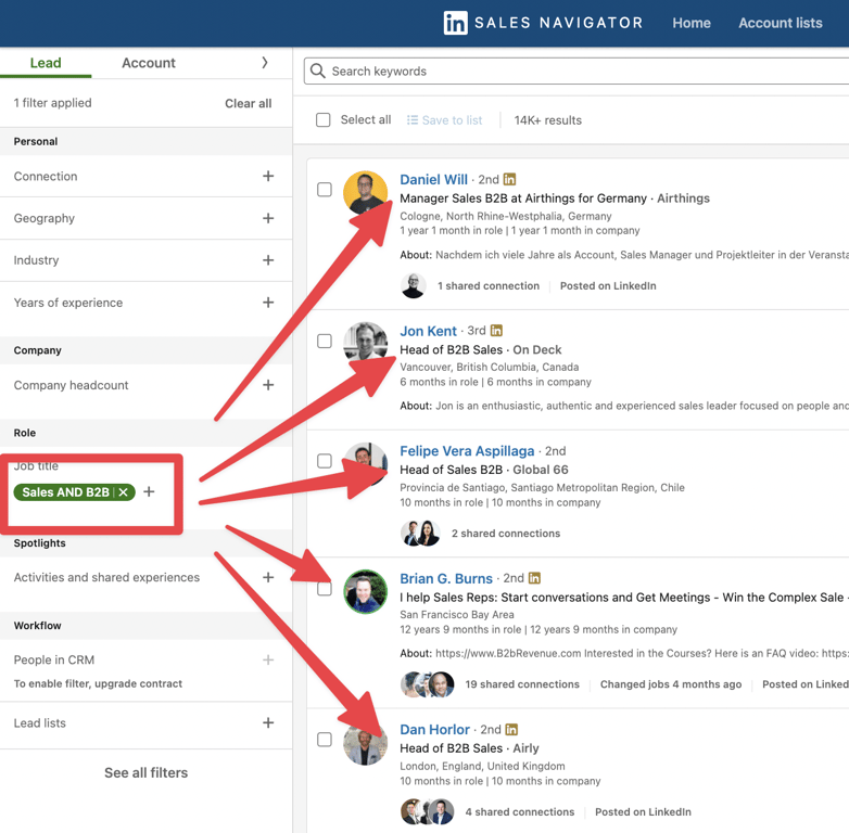and boolean operator linkedin sales navigator