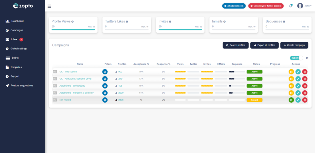 zopto linkedin scraper features