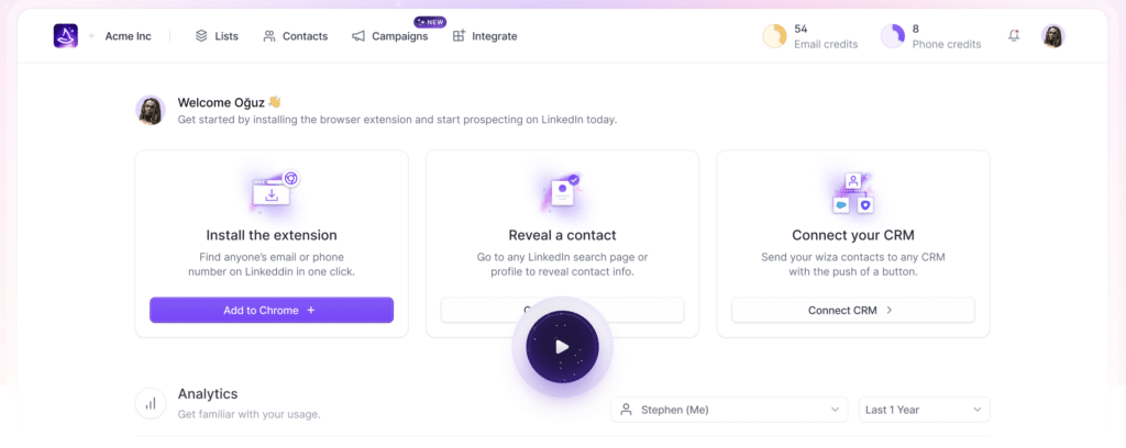 wiza linkedin scraper features