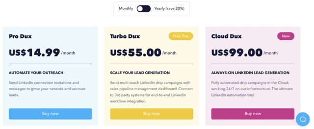 dux soup linkedin scraper pricing