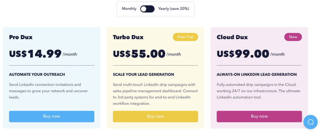dux soup linkedin scraper pricing