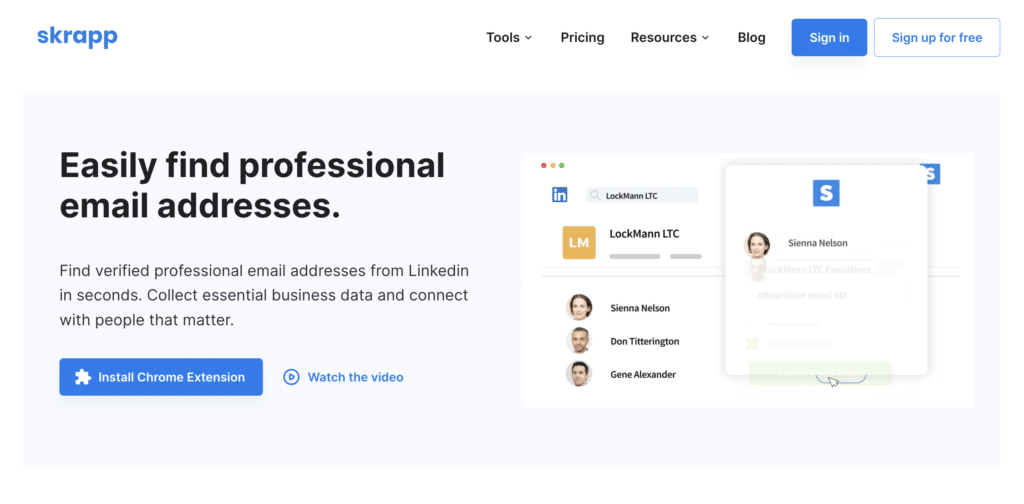 skrapp linkedin scraping tool