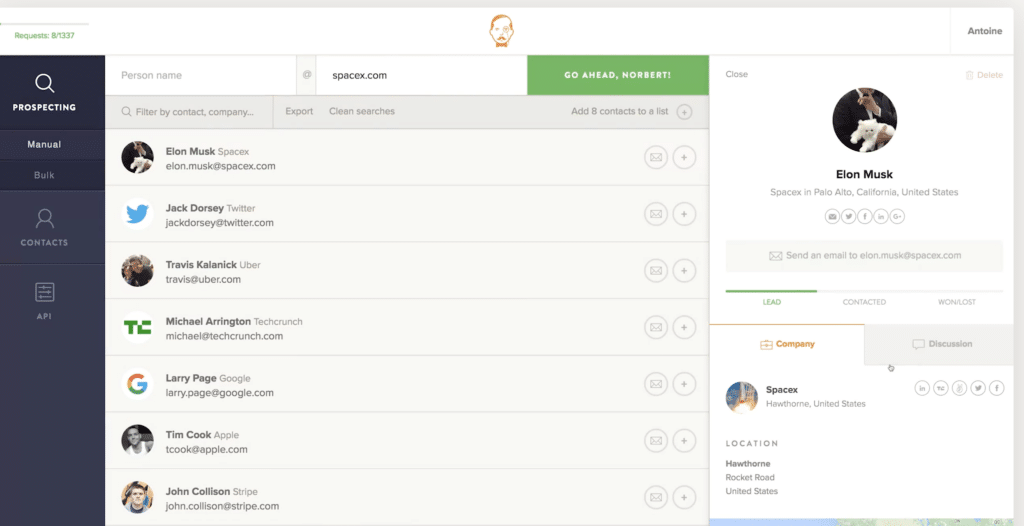 voila norbert email finder tool
