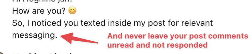 reply to your linkedin post comments and find new leads