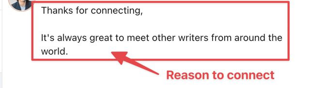 mention the reason why you want to connect on linkedin outreach