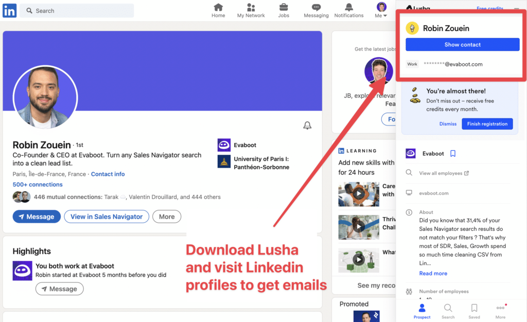 get emails for follow up