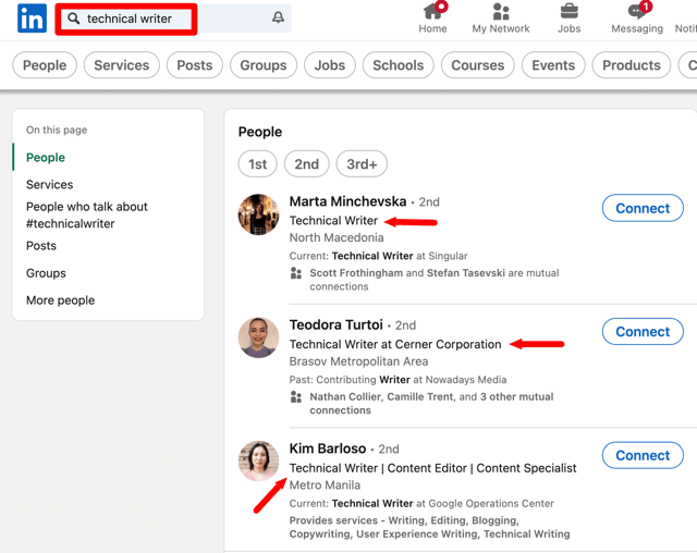 network with linkedin search