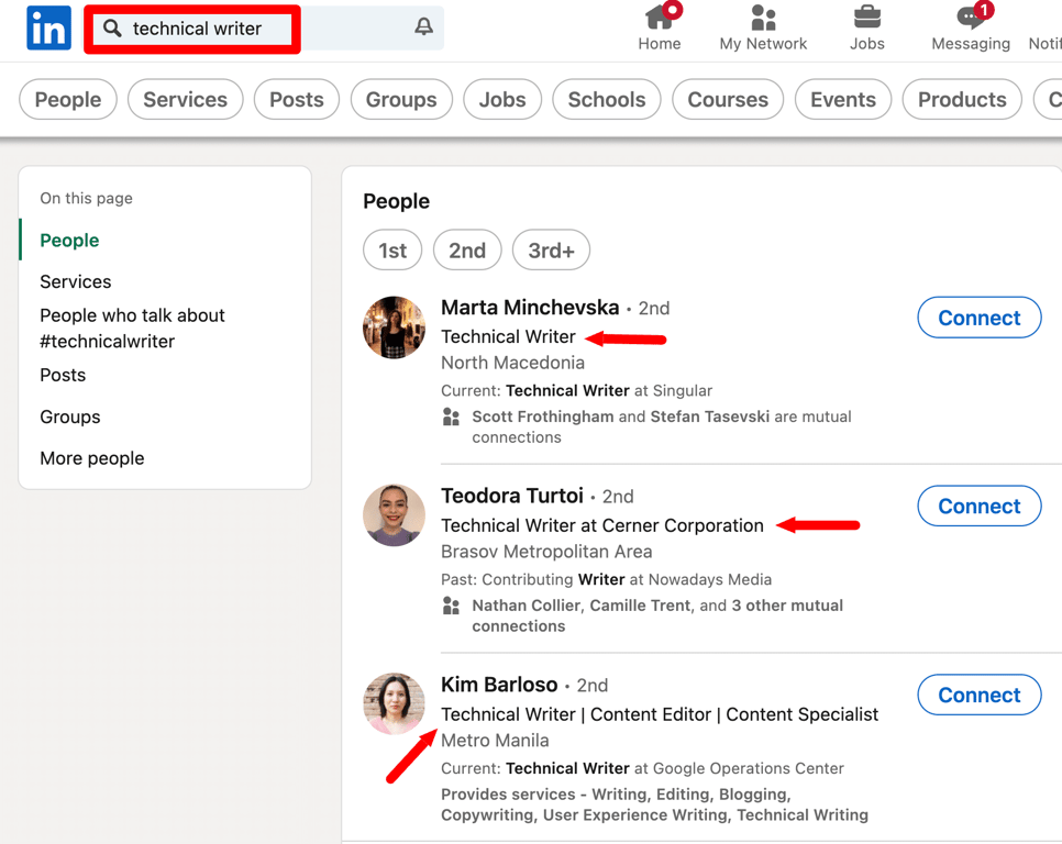 network with linkedin search