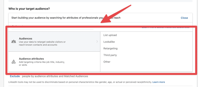 dónde subir cuentas en linkedin ads