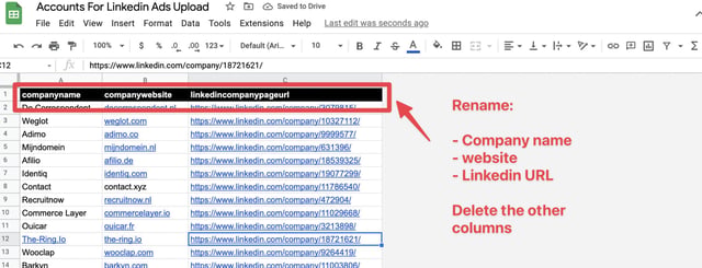 modify sales navigator extract template headers