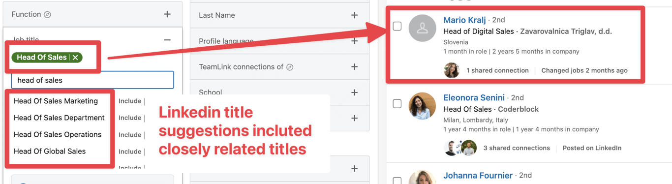 job title suggestions linkedin ads