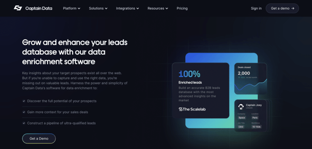 outil d'enrichissement de données captain data pour développer et améliorer les données de prospects