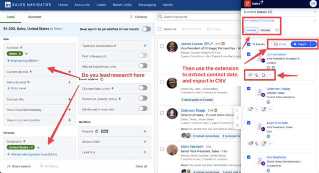 zoominfo chrome extension on linkedin sales navigator