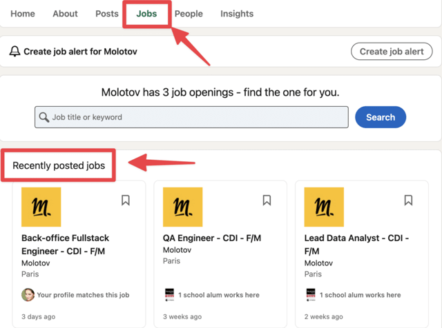ver qué empresas contratan en linkedin