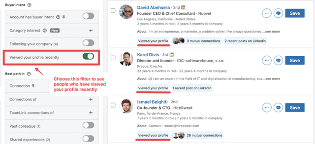 contactar a personas que vieron tu perfil en sales navigator o en linkedin