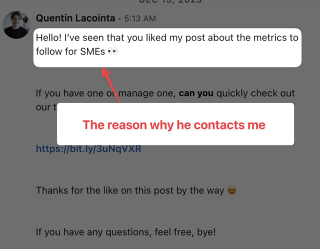 ejemplo de un buen inicio de mensaje inmail de linkedin
