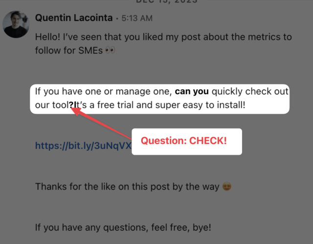 haz una pregunta en tus mensajes inmail de linkedin