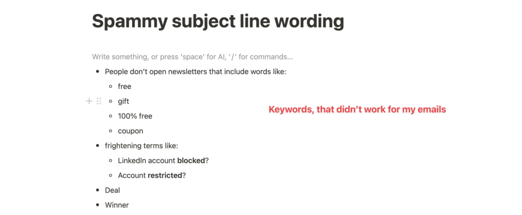 spam associated keywords not to use in your emails
