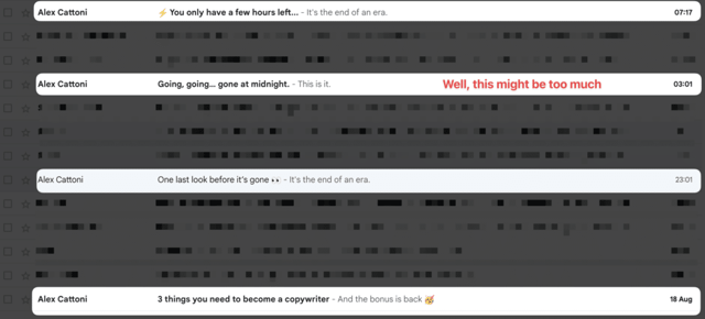 sending too many emails can be spammy