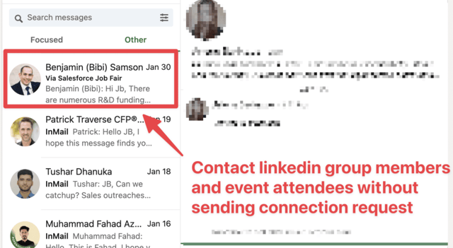 demande de message linkedin