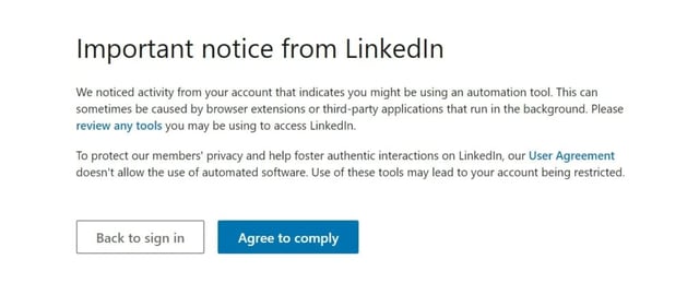 prison linkedin outils d'automatisation