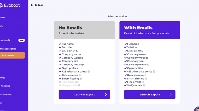 evaboot how to download contact emails