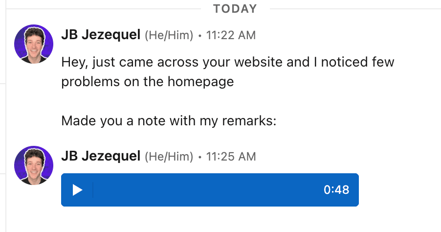 linkedin voice message