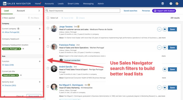 criar uma lista de leads qualificados com sales navigator do linkedin