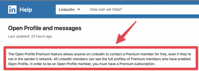 perfis abertos linkedin