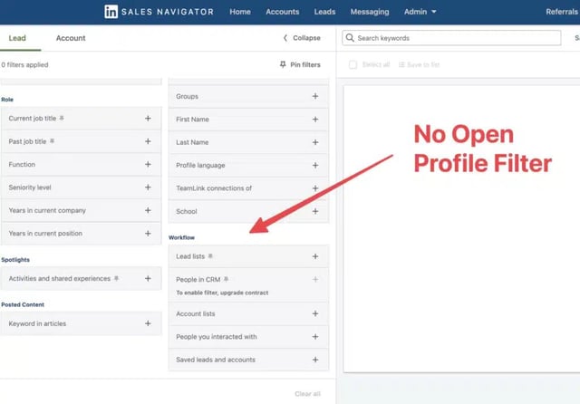 nenhum filtro de perfil aberto no Linkedin Sales Navigator 2048x1428 1
