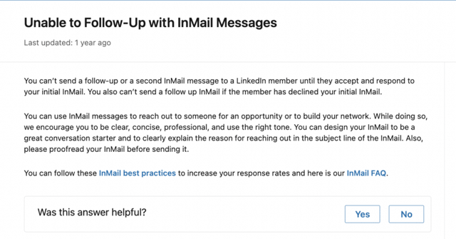 política de acompanhamento de Inmails 1