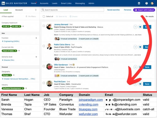 exportar leads do linkedin sales navigator