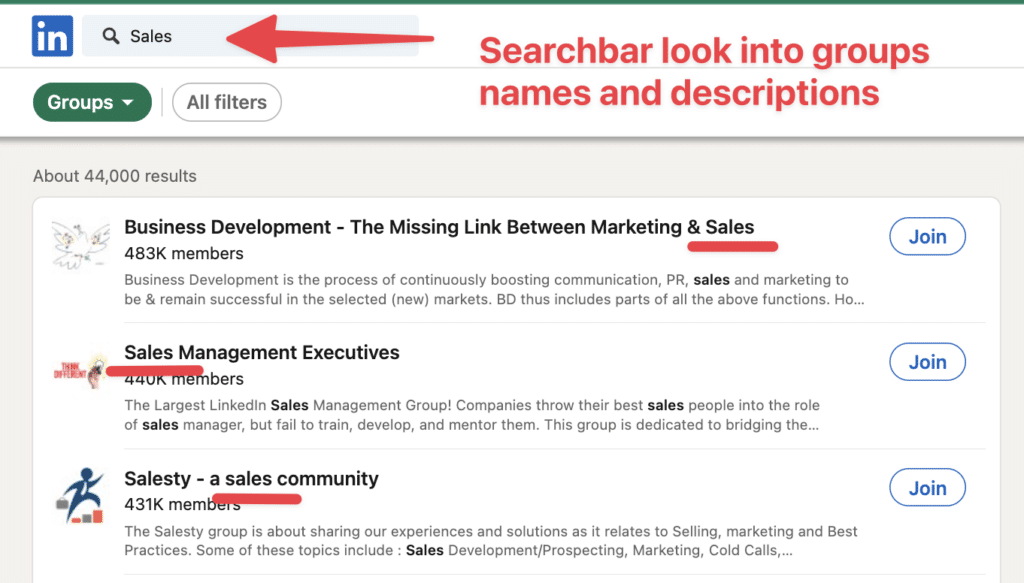 advanced search linkedin groups