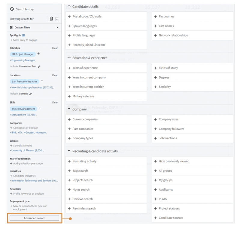 linkedin recruiter filters