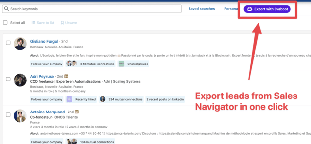 export leads from sales navigator 